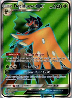 Pokemon Card Decidueye GX SM37 Black Star Promo - Moderately Played - Image 1