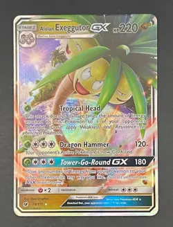 Pokemon Card Alolan Exeggutor GX 74/111 Crimson Invasion - Near Mint - Image 1