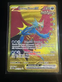 Pokemon TCG Roaring Moon EX Gold Hyper Rare Card Paradox Rift 262/182 - Image 1