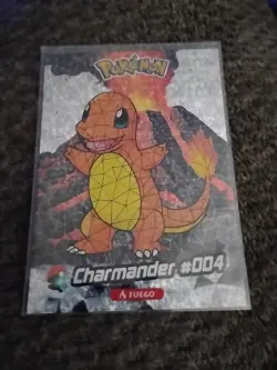 2025 POKEMON STAINED GLASS Crystal Card #004 CHARMANDER Kanto Peru Foil - Image 1