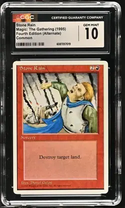 MTG *** ALTERNATE 4th Edition *** STONE RAIN CGC 10 Pop 1 Highest Graded - Image 1