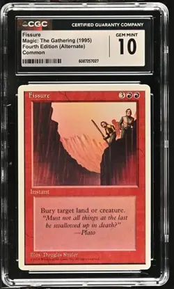 MTG *** ALTERNATE 4th Edition *** FISSURE CGC 10 * Pop 2 Highest Graded - Image 1