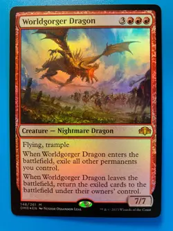 MTG 1x FOIL Worldgorger Dragon # 148 Dominaria Remastered Magic Gathering x1 NM - Image 1