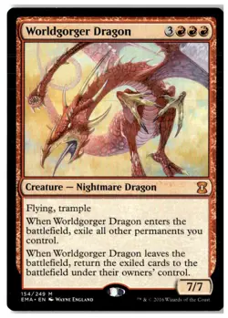 MTG Worldgorger Dragon - Eternal Masters Moderately Played English - Image 1