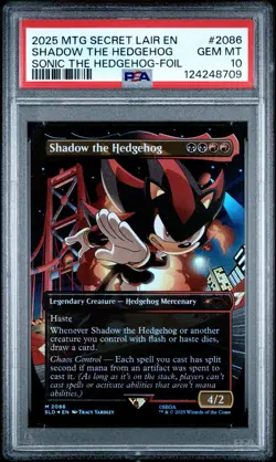 2025 MTG Secret Lair Sonic The Hedgehog Shadow The Hedgehog Foil PSA 10 Gem Mint - Image 1