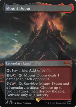 Mount Doom - Borderless Foil Mythic - Lord of the Rings LoTR - MtG #343 NM - Image 1