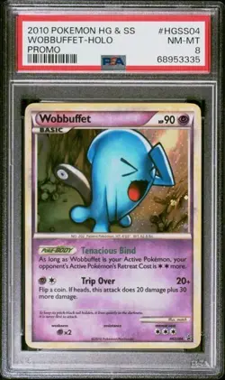 PSA 8 NM-MT Wobbuffet Holo 2010 Pokemon HG & SS Black Star Promo #HGSS04 - Image 1