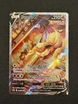 Pokemon Flareon v SWSH179 Sword & Shield Promo Card Holo Near Mint Condition - Image 1