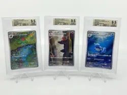 BGS 9.5 Pokemon Card Japanese Ivysaur Charmeleon Wartortle Art Rare 3Card Set - Image 1