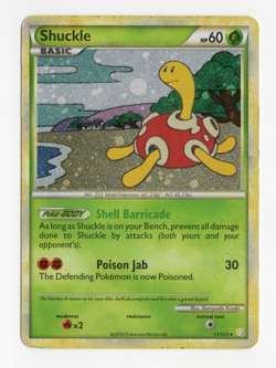 2010 Pokemon SHUCKLE - #11/123- HeartGold & SoulSilver rare holo HP (See Desc) - Image 1