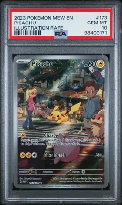 2023 Pokemon Mew EN-151 Pikachu #173 Illustration Rare PSA 10 - Image 1