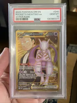2025 Pokemon Team Rocket’s Mewtwo EX #240 Destined Rivals PSA 10 - Image 1
