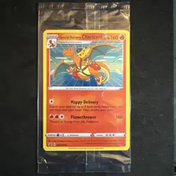 POKEMON SPECIAL DELIVERY CHARIZARD SWSH075 Sword & Shield Black Star Promo Seal - Image 1
