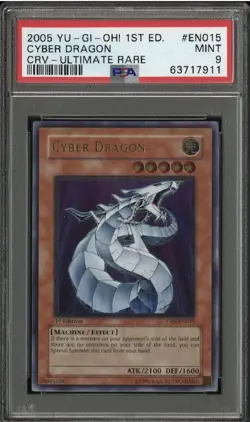 Yu-Gi-Oh! Cyber Dragon Cybernetic Rev 1st Edition Ultimate Rare CRV-EN015 PSA 9 - Image 1