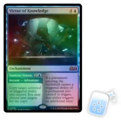 FOIL VIRTUE OF KNOWLEDGE Wilds Of Eldraine WOE Magic MTG MINT CARD - Image 1
