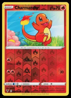 Charmander 023/185 SWSH04: Vivid Voltage Reverse Holo Pokemon Card - Image 1