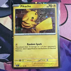 Pikachu 051/162 - Temporal Forces Promo - Cosmos Holo Pokemon TCG Card- Swirl - Image 1