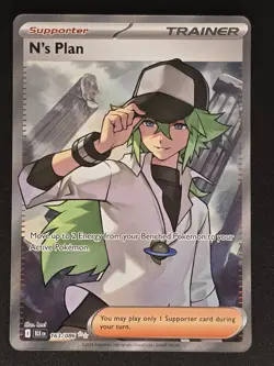 N's Plan 163/086 Full Art Holo Pokemon Black Bolt TCG Card - Image 1