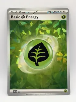 009 SVE GRASS ENERGY | RARE CRACKED ICE HOLO | SCARLET & VIOLET POKEMON CARD - Image 1