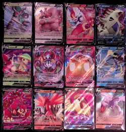 Lot of 12 Sword & Shield Era Pokemon Cards - V & VMAX - Ea. Sleeved NM - Image 1