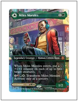 1x Miles Morales 0200, Borderless Art, Magic the Gathering MTG NM - Image 1