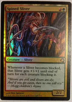 MTG FOIL Spined Sliver 14/41 LP Uncommon Premium Deck Series Slivers - Image 1