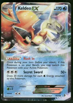 Keldeo EX 49/149 Ultra Rare Holo NM Pokemon Boundaries Crossed - Image 1