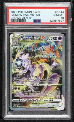 Full Art - Mewtwo VSTAR Pokemon Sword & Shield Crown Zenith Galarian Gallery - Image 1
