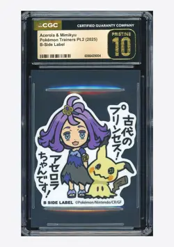 Pokemon CGC 10 PRISTINE Acerola & Mimikyu B-Side Label 2025 Stickers Pt.2 JPN - Image 1