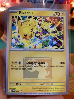 2025 Pokemon Pikachu SVP225 Worlds Celebration Tournament Winner Promo - NM #16 - Image 2
