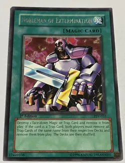 Yugioh 1st Edition Rare Nobleman of Extermination Pharaohas Servant Unplayed - Image 1
