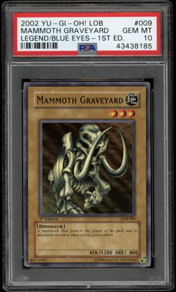 MAMMOTH GRAVEYARD 2002 Yu-Gi-Oh! Legend Of Blue Eyes 1st Edition #LOB-009 PSA 10 - Image 1