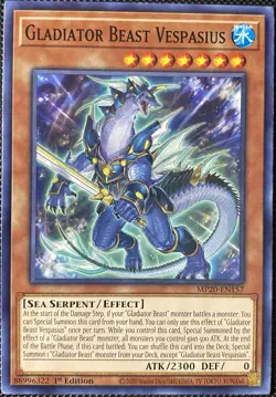 Gladiator Beast Vespasius MP20-EN157 2020 Tin of Lost Memories 1st - Yugioh Card - Image 1