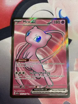 Mew GX Pokemon Trading Card Holo Rare Full Art 193/165 - Image 1