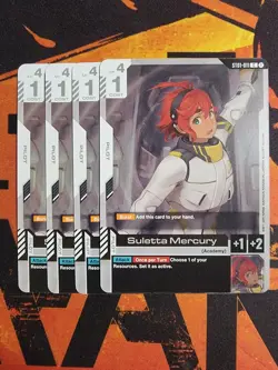 Gundam Card Game Starter Deck Suletta Mercury ST01-011 Heroic Beginnings x4 NM/M - Image 1