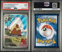 2024 POKEMON SSP EN-SURGING SPARKS ILLUSTRATION RARE #208 ALOLAN DUGTRIO PSA 9 - Image 3