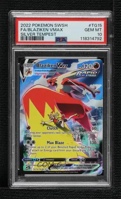 Full Art Blaziken VMAX Pokemon Sword Shield Silver Tempest PSA 10 - Image 1