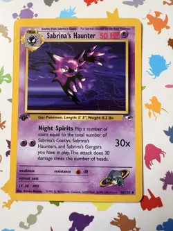 2000 Pokemon Gym Heroes 1st Edition Sabrina's Haunter #58/132 LP - Image 1