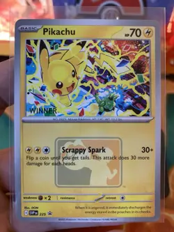2025 Pokemon Pikachu SVP225 Worlds Celebration Tournament Winner Promo - NM #26 - Image 2