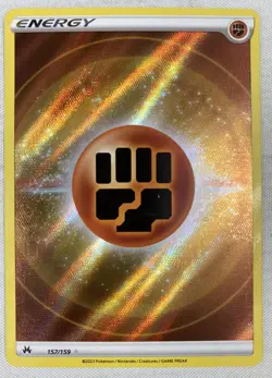 Pokemon TCG Fighting Energy Textured Full Art Crown Zenith 157/159 Holo NM - Image 1