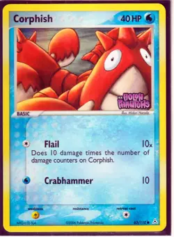 2006 POKEMON CORPHIS 63/110 EX HOLON PHANTOMS -REVERSE HOLO- STAMPED NM/M - Image 1