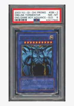 Yu-Gi-Oh PSA 8 Obelisk Tormentor Promo 1996 GBI-002 Game Boy Advance-GLD English - Image 1