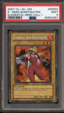 Yu-Gi-Oh! Elemental Hero Burstinatrix E-Hero Coll. 1 Promo EHC1-EN002 PSA 9 Mint - Image 1