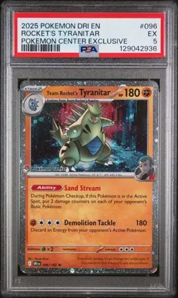 Team Rocket's Tyranitar (Pokemon Center Exclusive) 096/182 Miscellaneous Cards & - Image 1