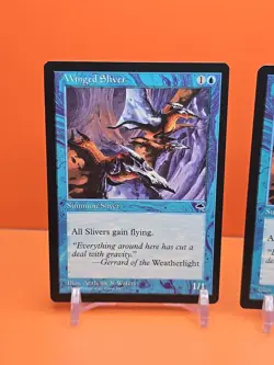 🔵🔵🔵 (2) 1997 Magic The Gathering TEMPEST WINGED SLIVER PLAYED 🔵🔵🔵 - Image 2