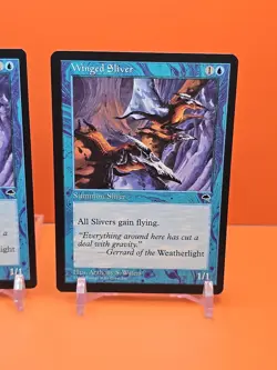 🔵🔵🔵 (2) 1997 Magic The Gathering TEMPEST WINGED SLIVER PLAYED 🔵🔵🔵 - Image 3