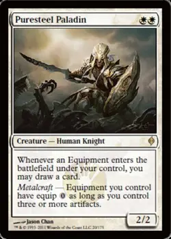 1x Puresteel Paladin Moderate Play, English New Phyrexia MTG Magic - Image 1
