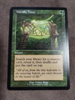 Worldly Tutor (Retro Frame) - Dominaria Remastered - Magic MTG NM - Image 1