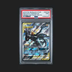 Pokemon TCG Pikachu & Zekrom GX SM168 Sun & Moon PSA 9 Full Art Black Star Promo - Image 1