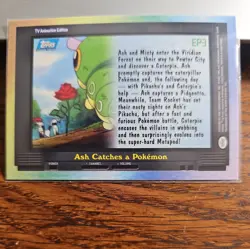 Topps Blue Pokemon TV Animation Series 2 EP3 Ash Catches a Pokemon Holo NM - Image 2